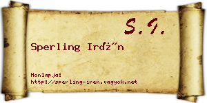 Sperling Irén névjegykártya